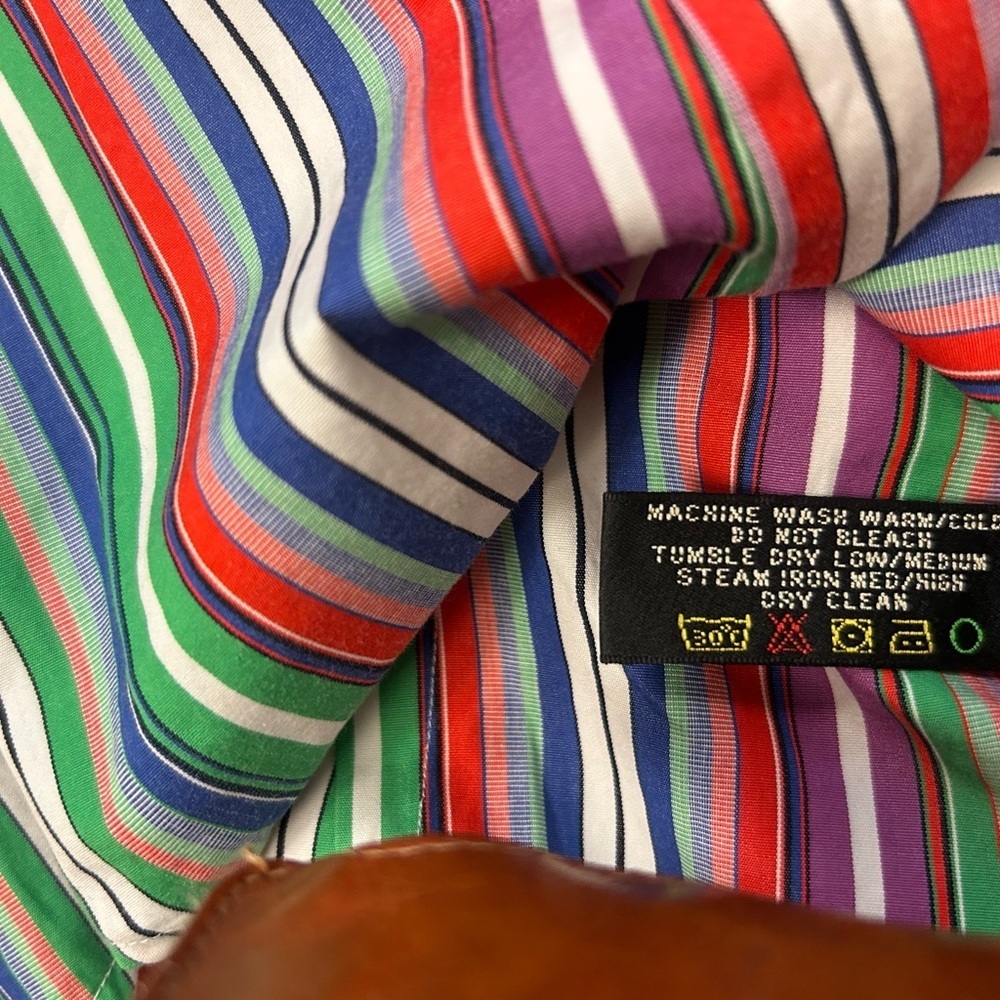 Ralph Lauren Black Label size 2 EUC Red and Green Striped Blouse - Picture 10 of 14
